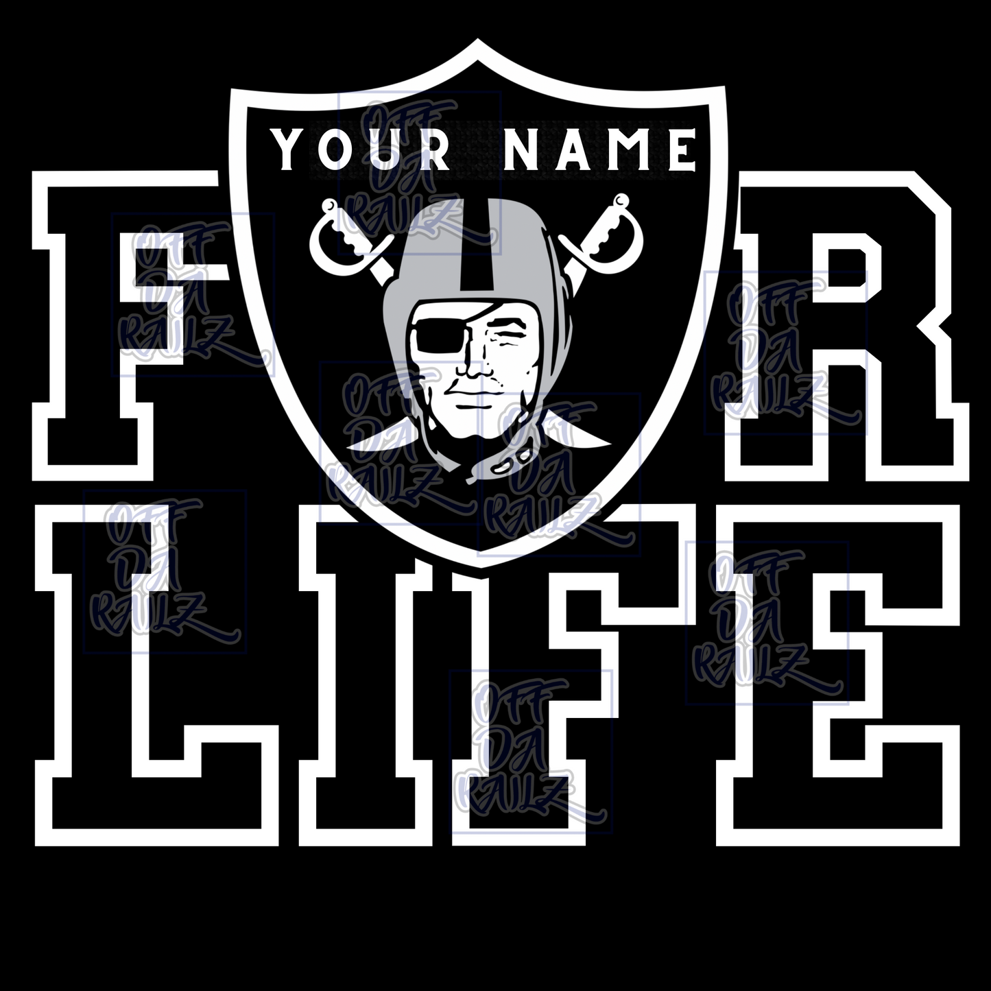 Silver & Black FOR LIFE personalized