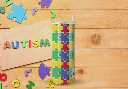 Peach Love Autism Tumbler