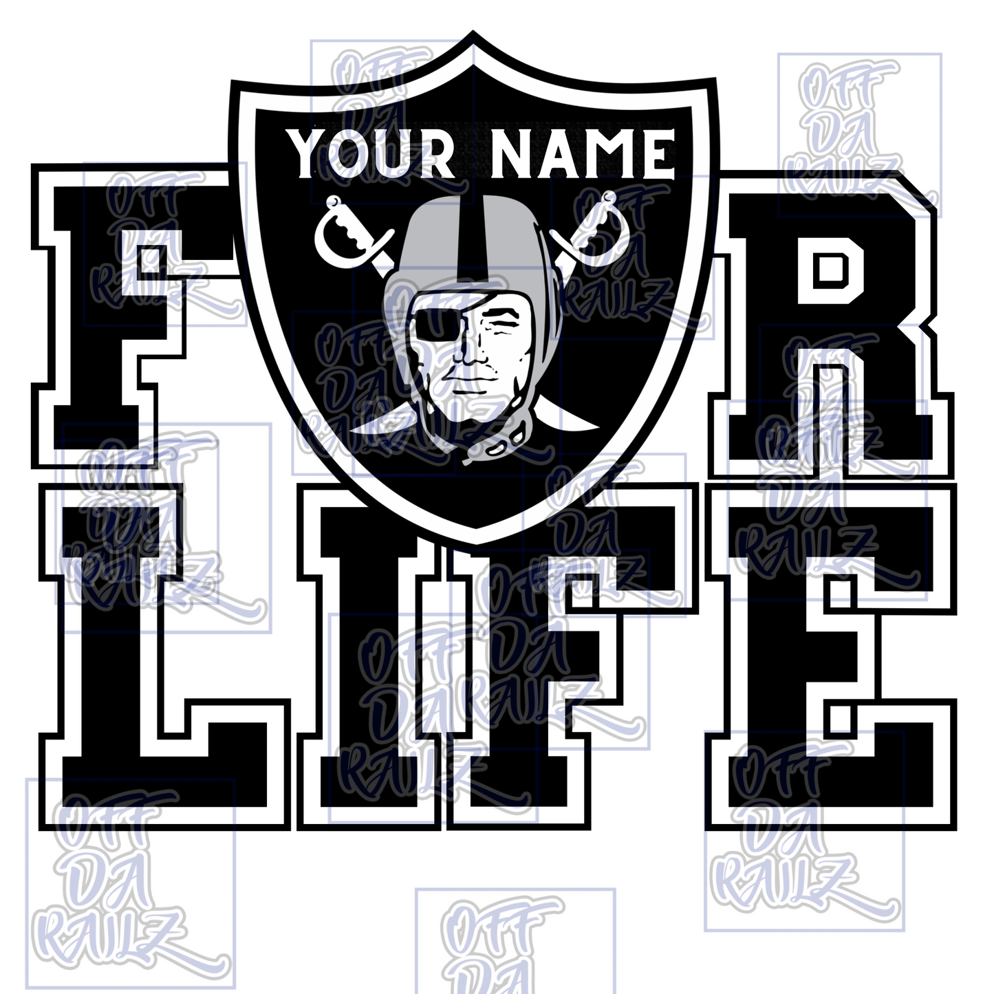 Silver & Black FOR LIFE personalized